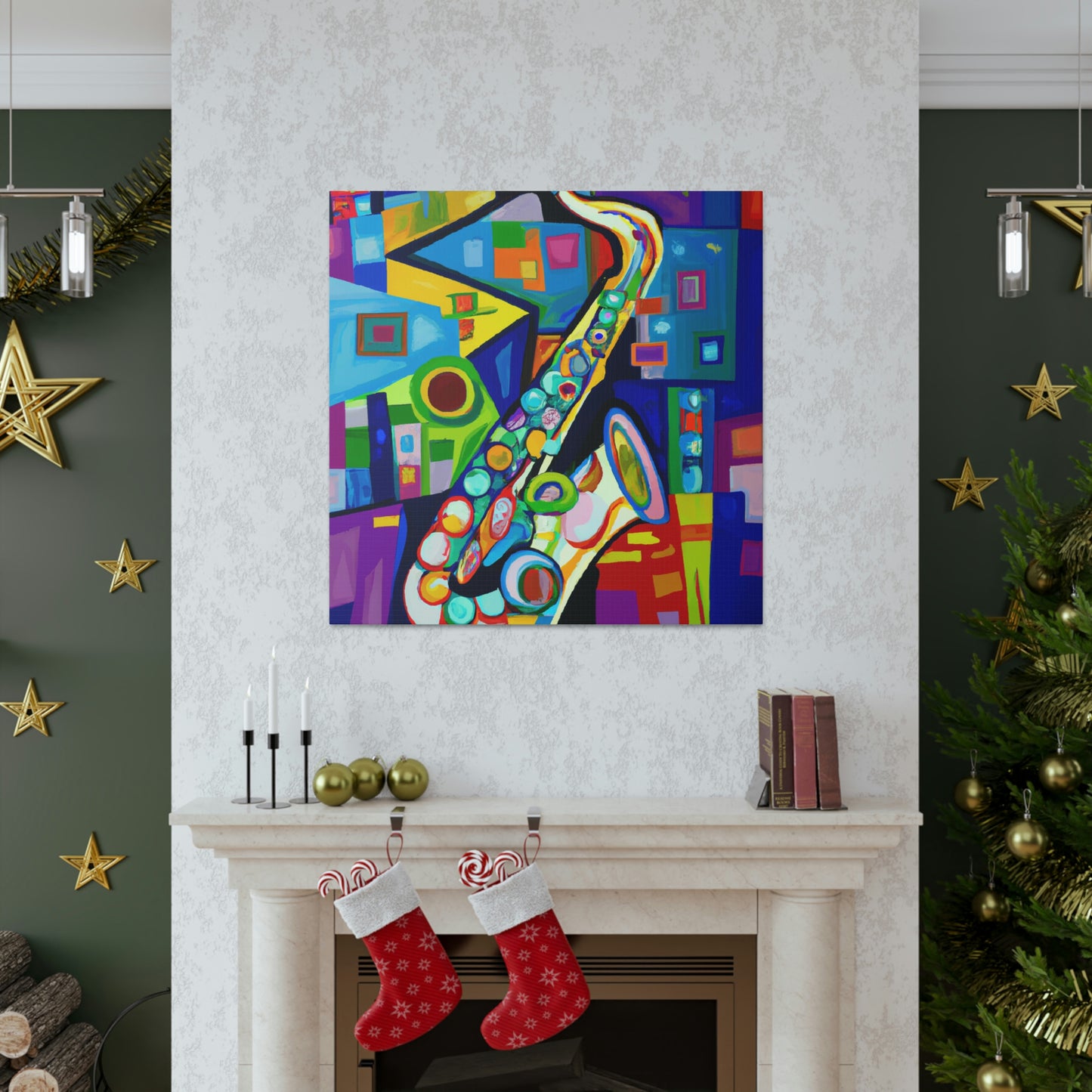 Saxophone in Blue Hues - Canvas