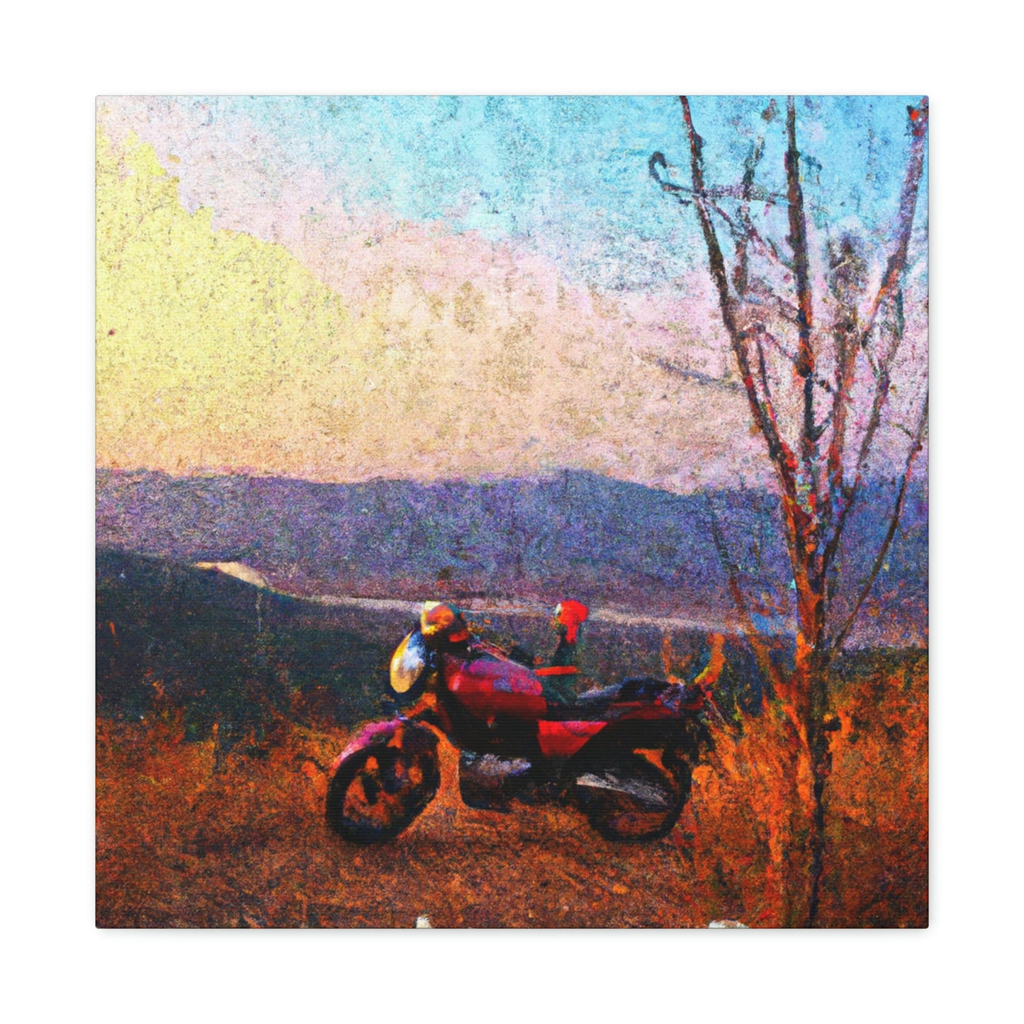 "Motorcycles in Moonlight" - Canvas