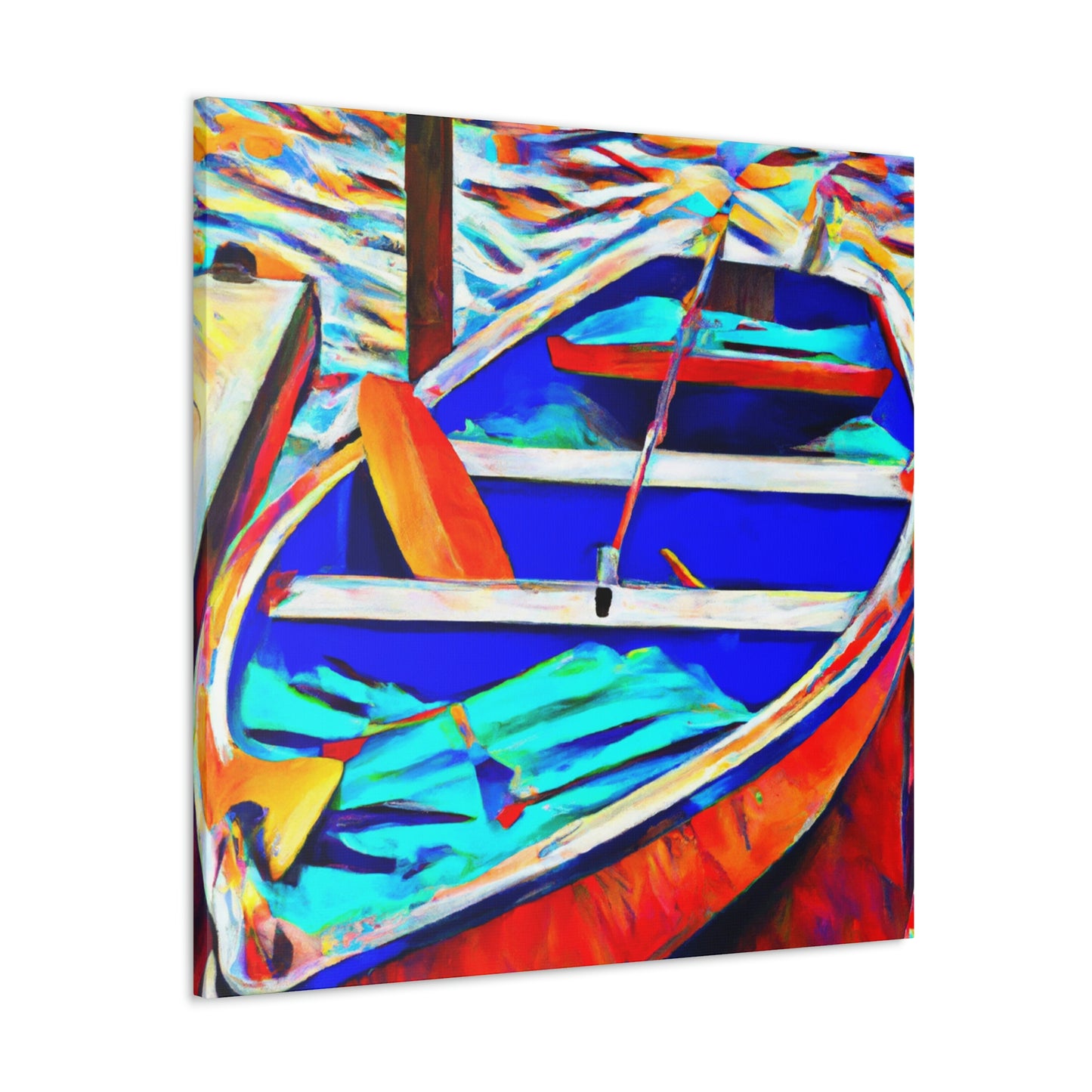 Dinghy at Sunrise. - Canvas