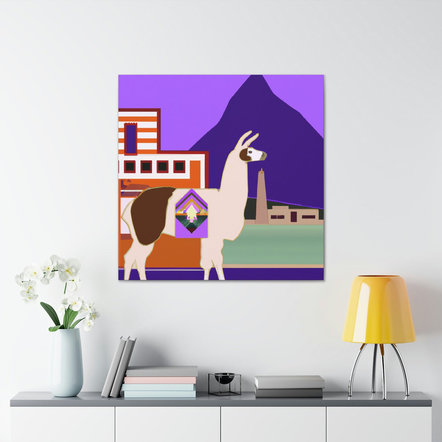 Llama Art Deco Splendor - Canvas