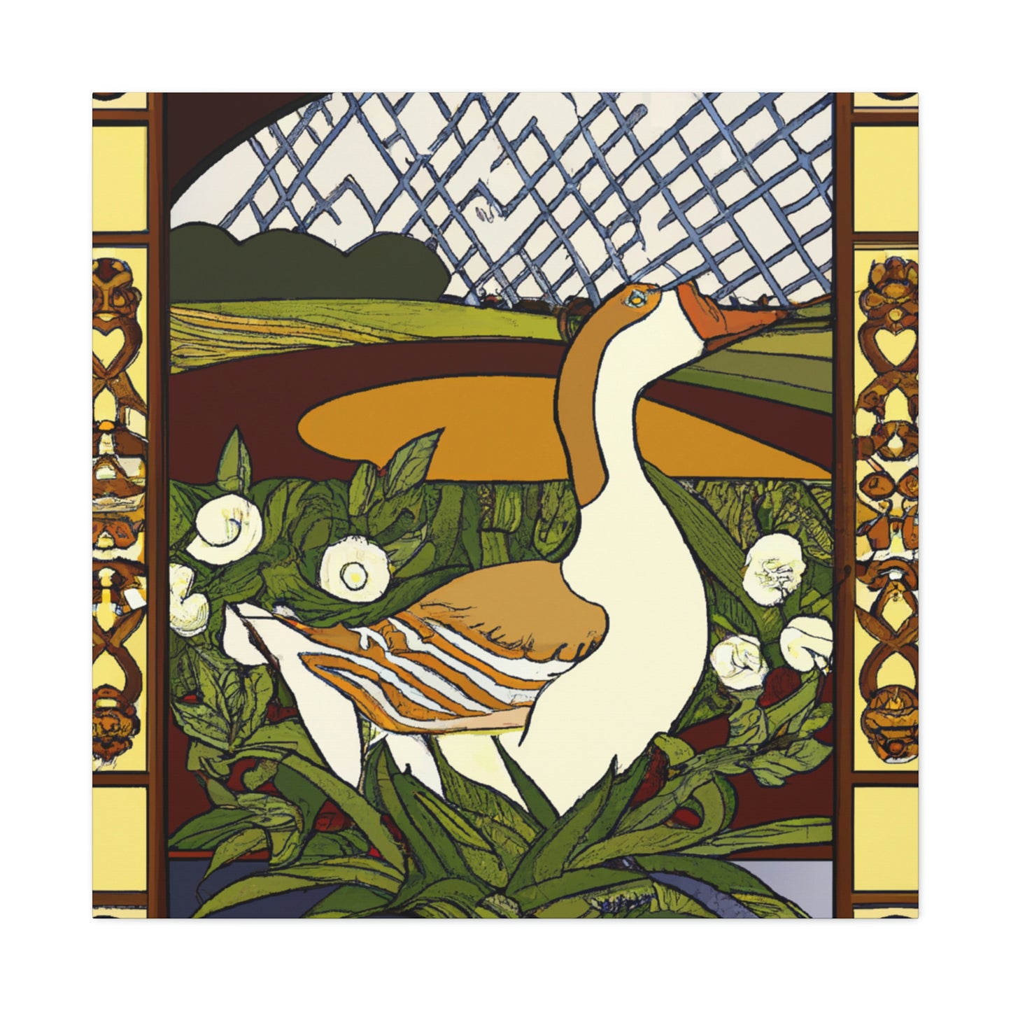 "Goose in Art Nouveau" - Canvas