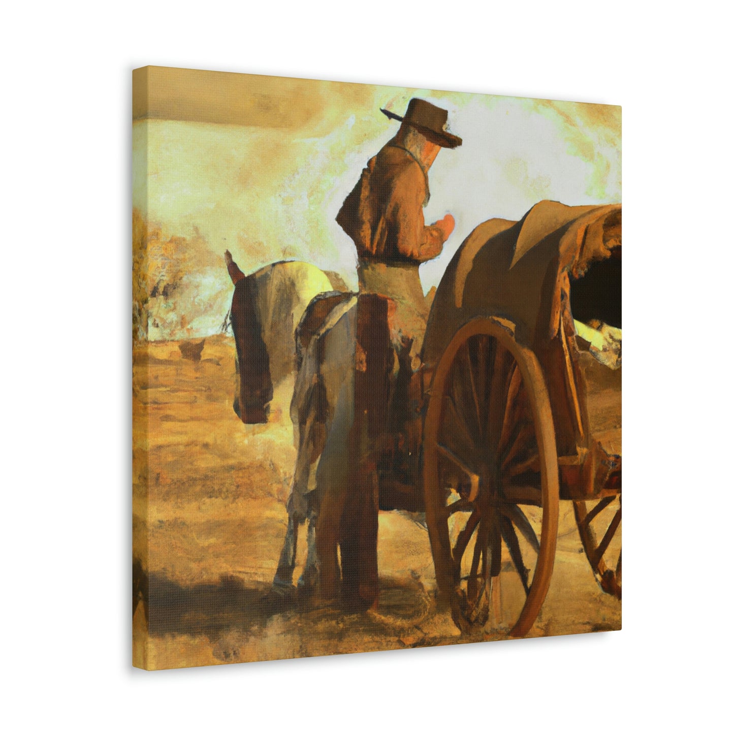 "Wagon Wheels Rolling On" - Canvas