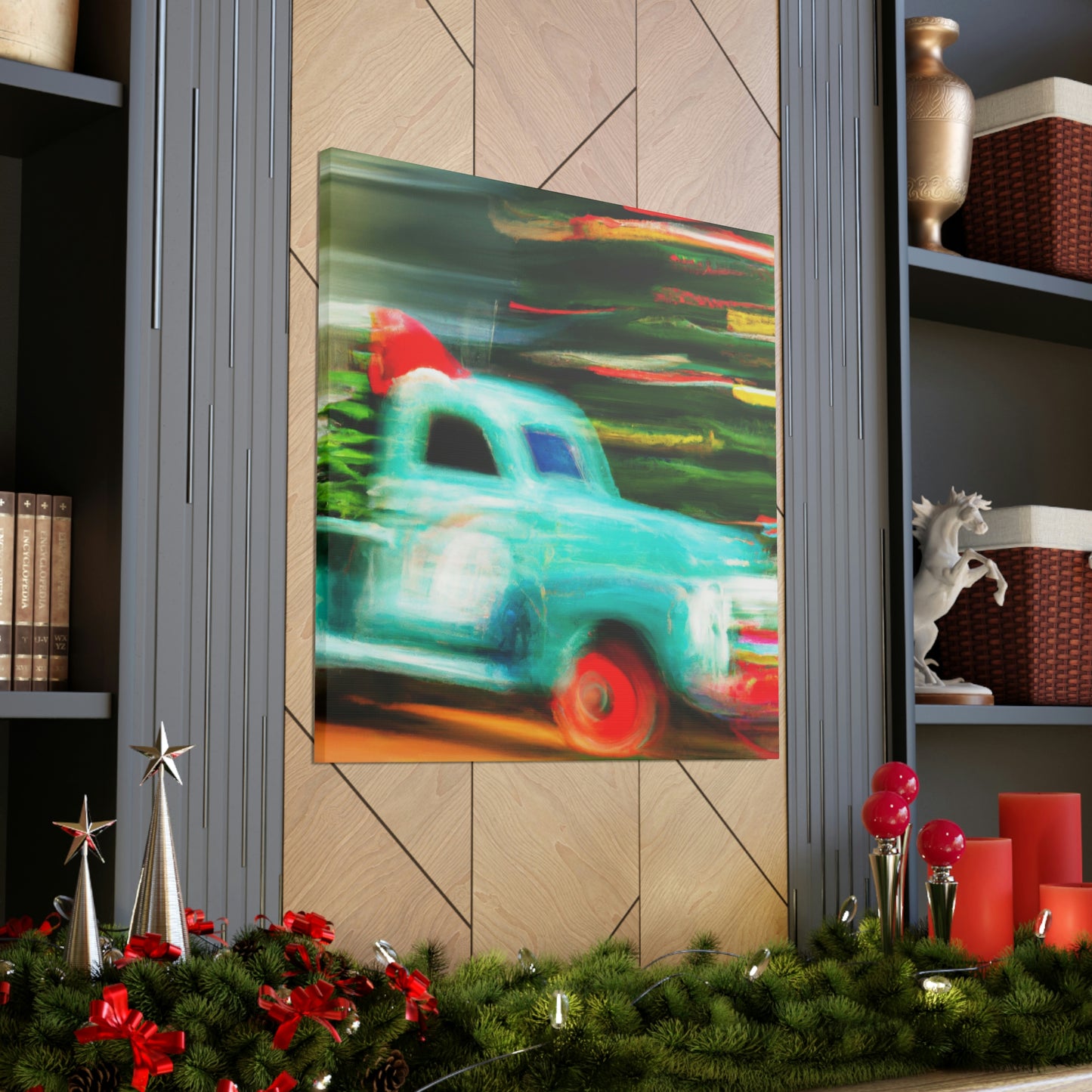 "Vintage Christmas Delivery Truck" - Canvas