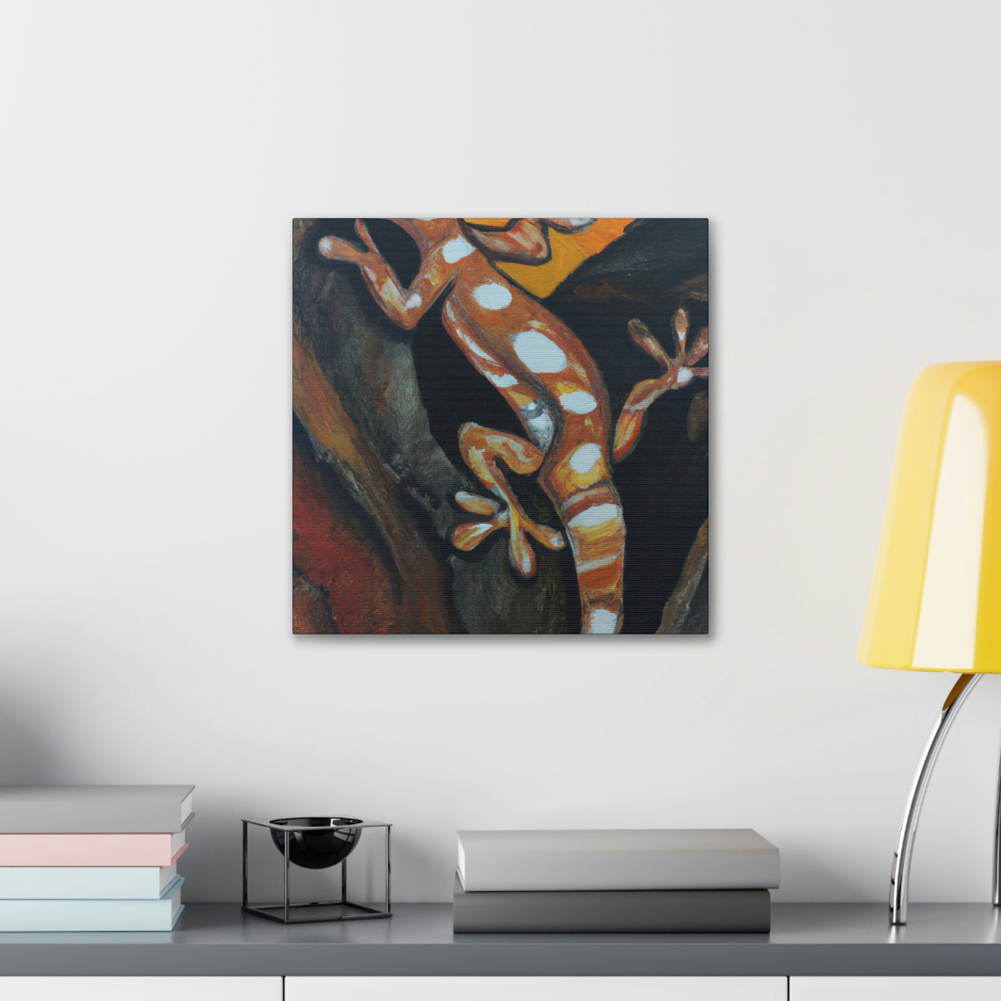 "Gecko on Canvas 1940". - Canvas