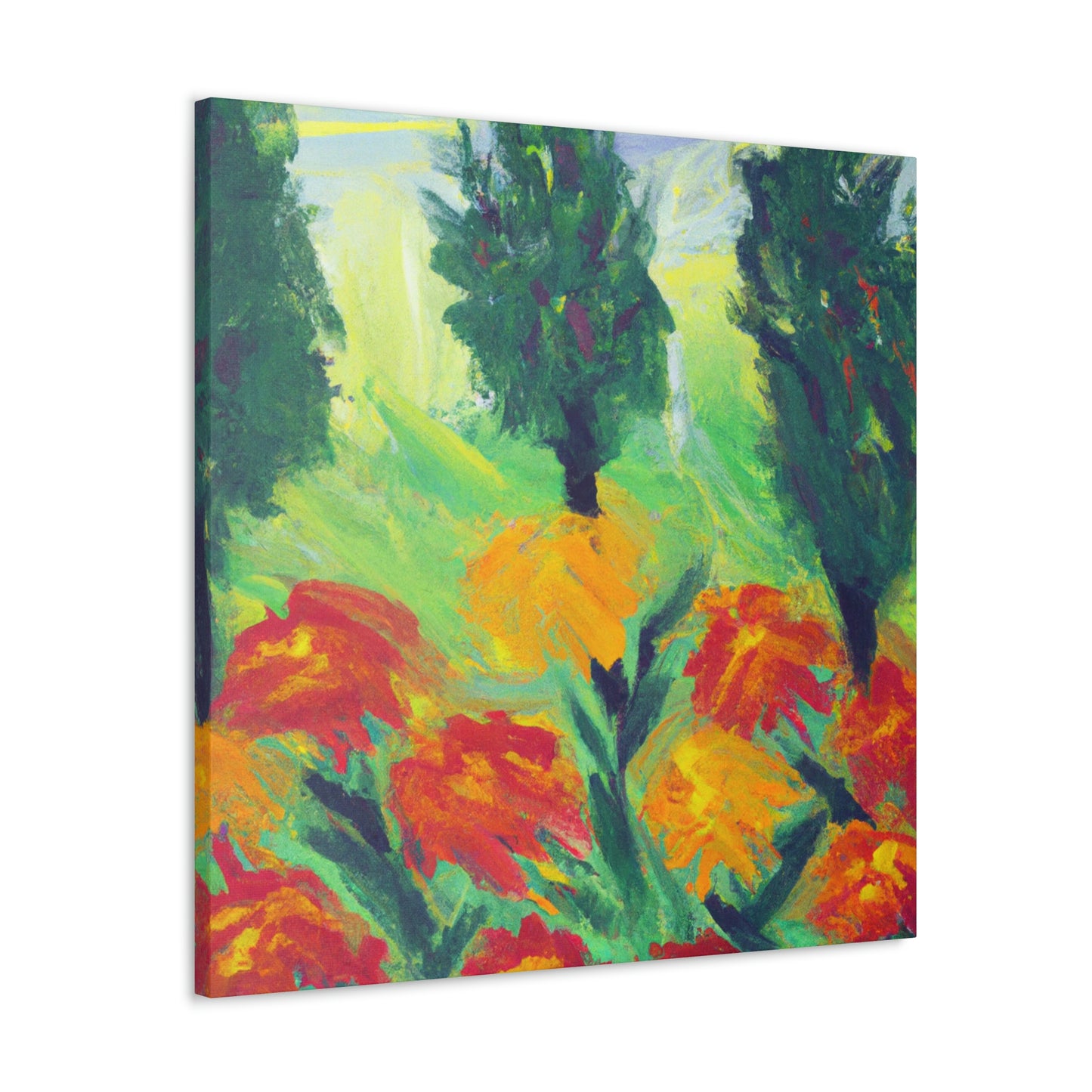 Marigolds in Expressionism - Canvas