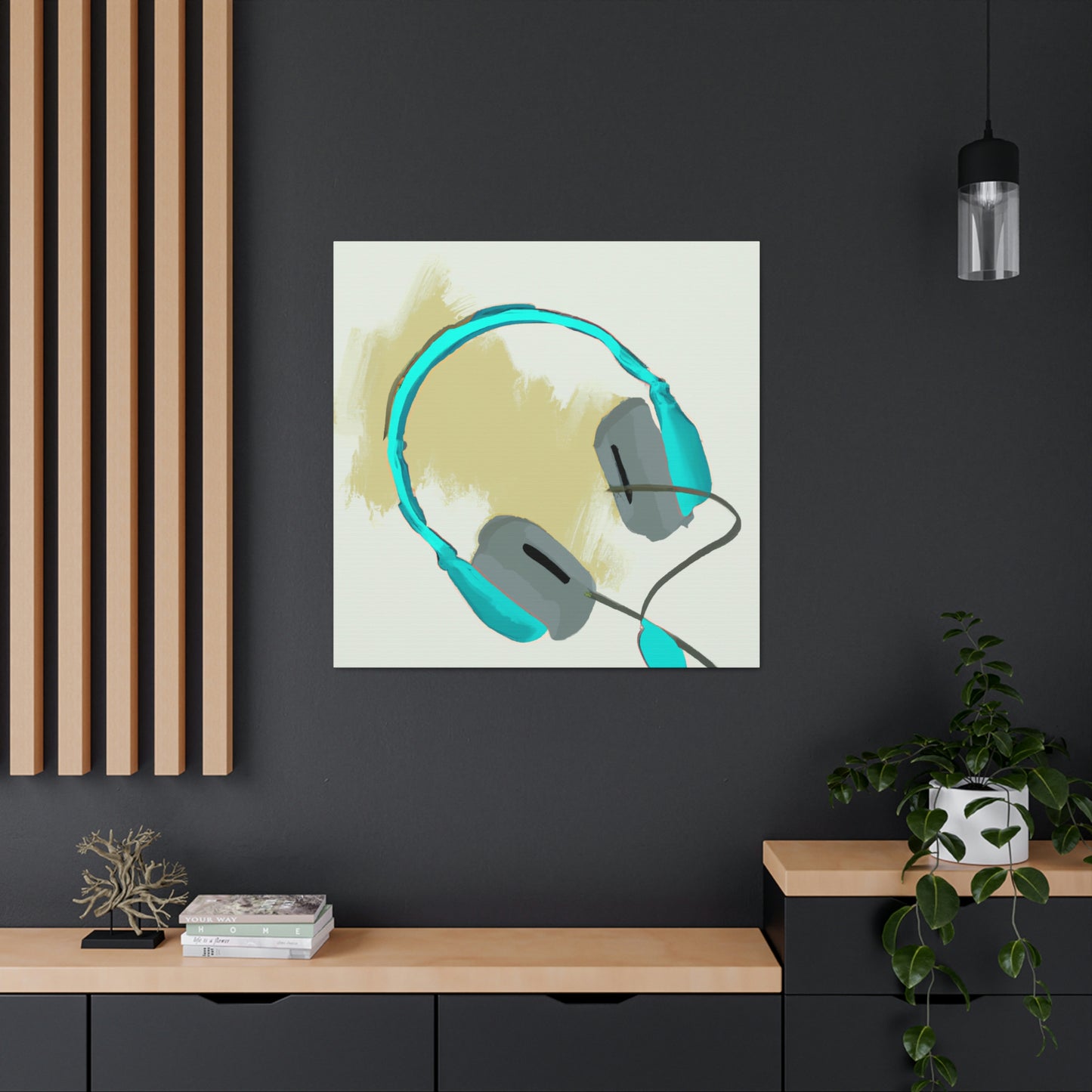 Headphones in Monochrome - Canvas