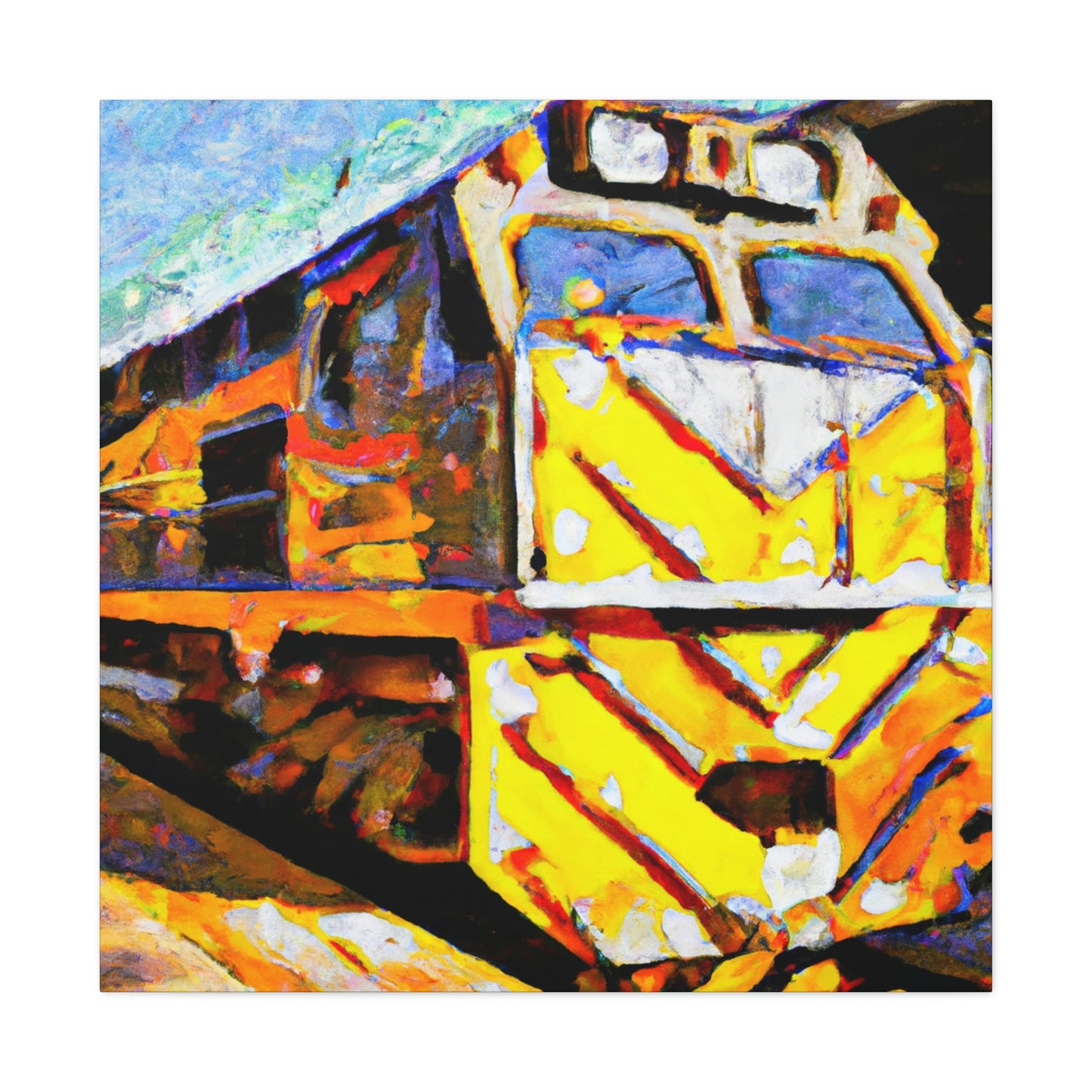 "Trains Chug Chugging" - Canvas