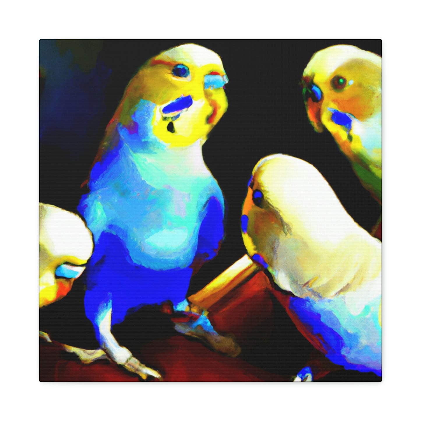 Parakeets in Deco - Canvas