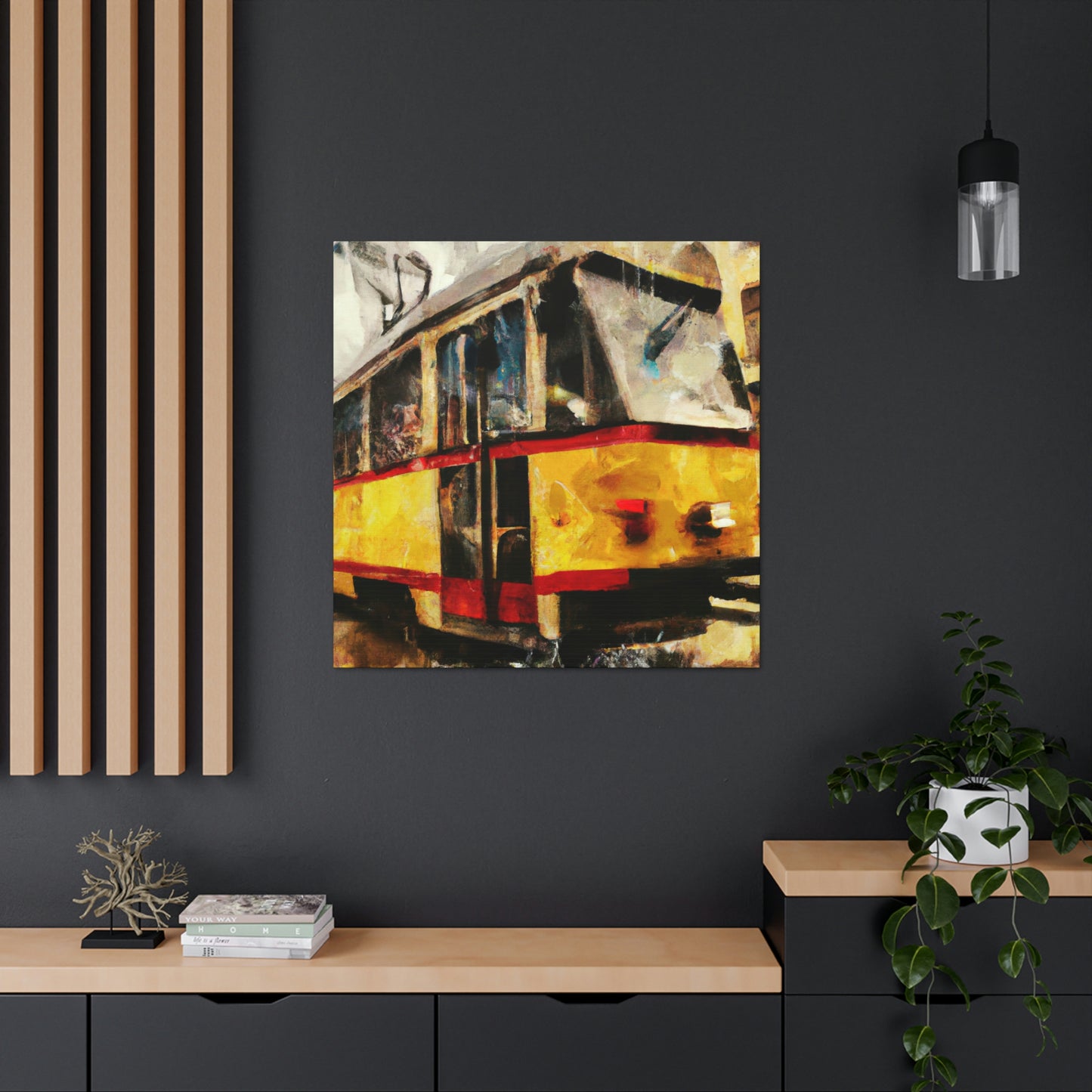 Tram in the Night - Canvas