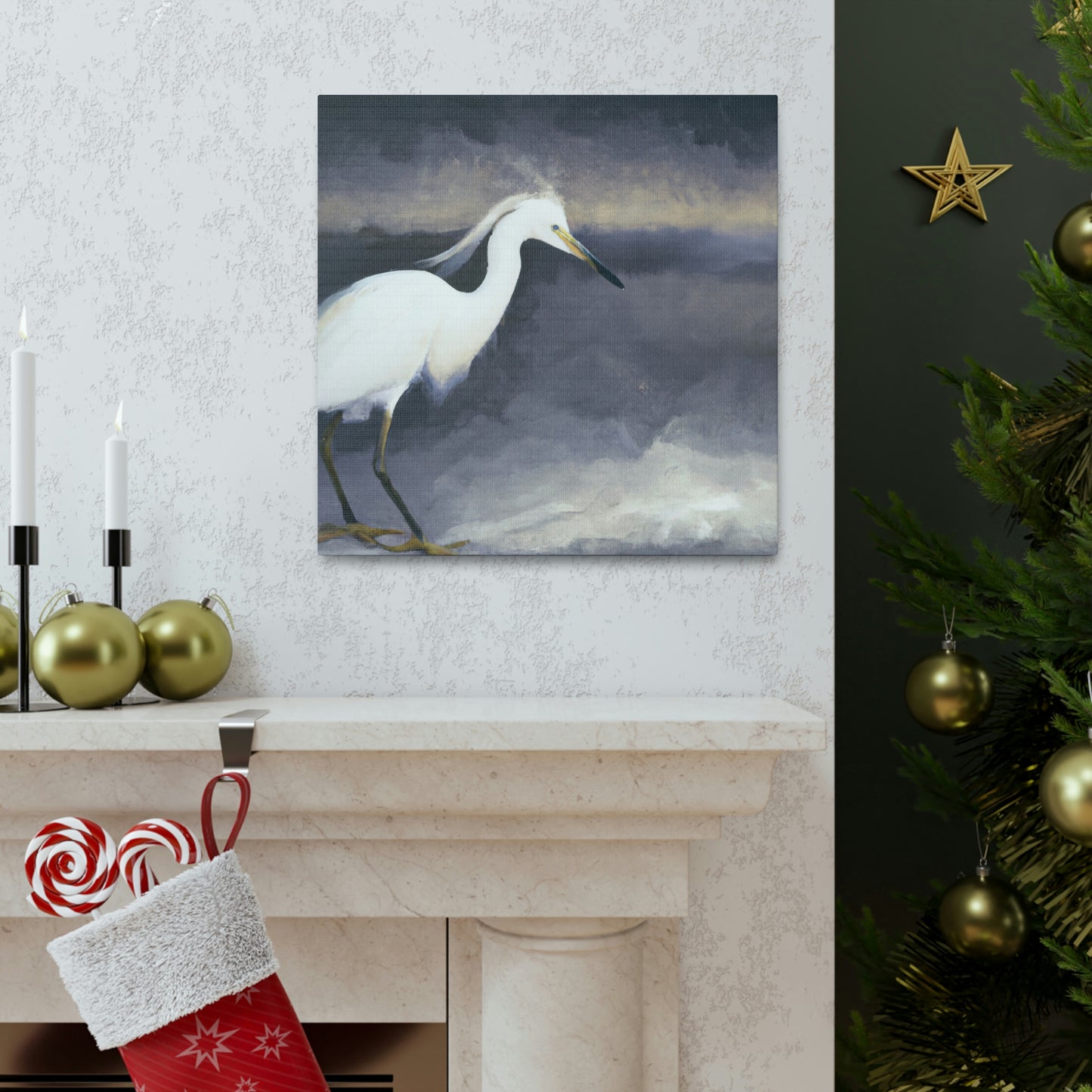 "Whiteness of Egret Winter" - Canvas