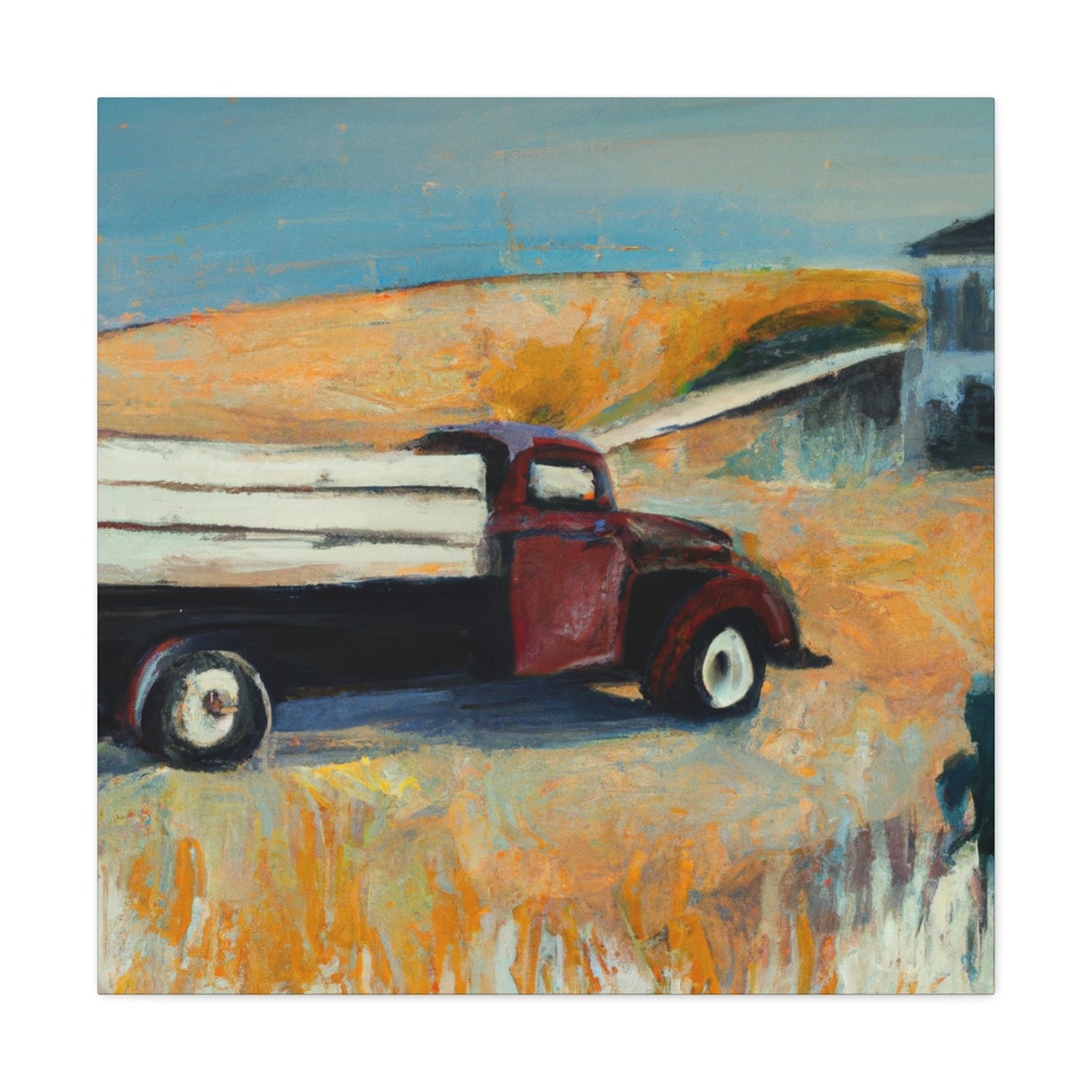 Old Pickup Truck Sunset - Canvas