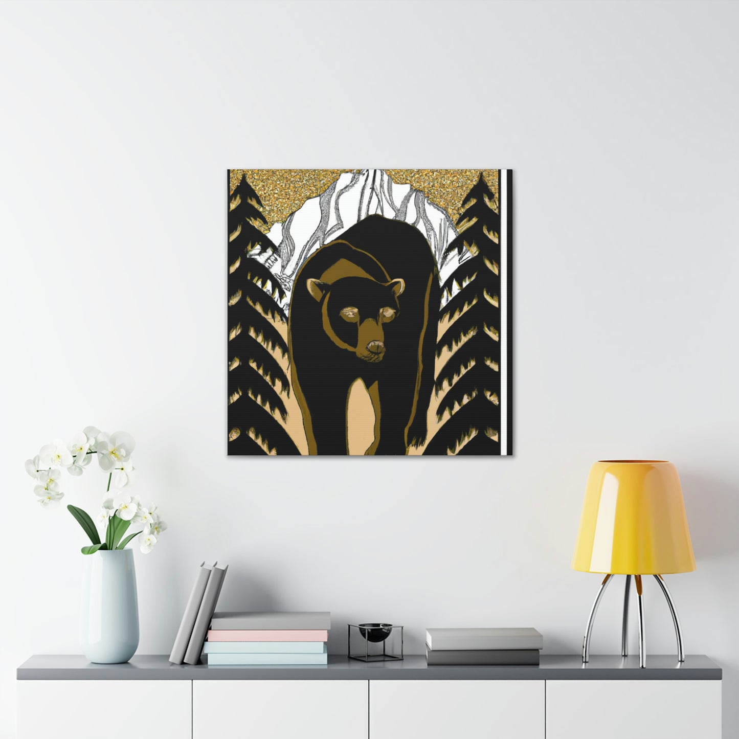 Dancing Art Deco Bear - Canvas