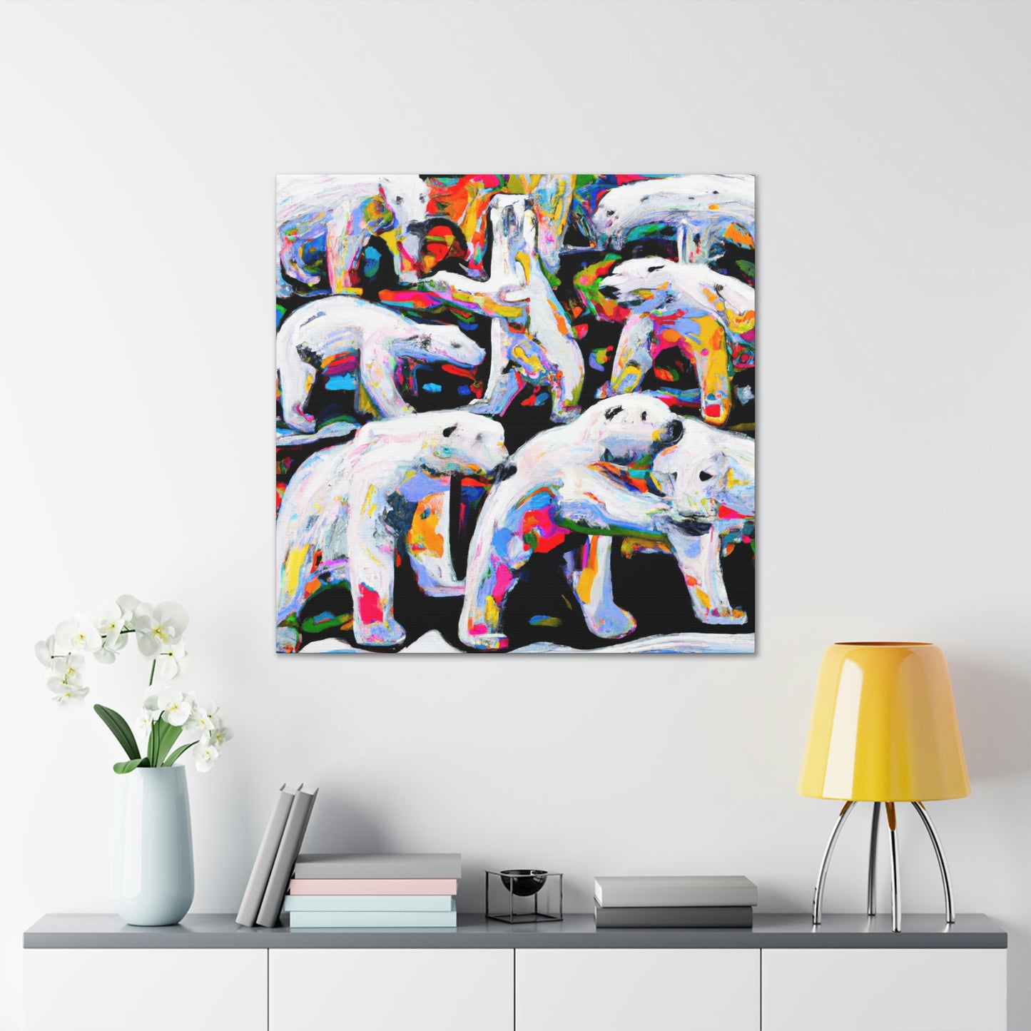 Polar Bears Snowdrifts - Canvas