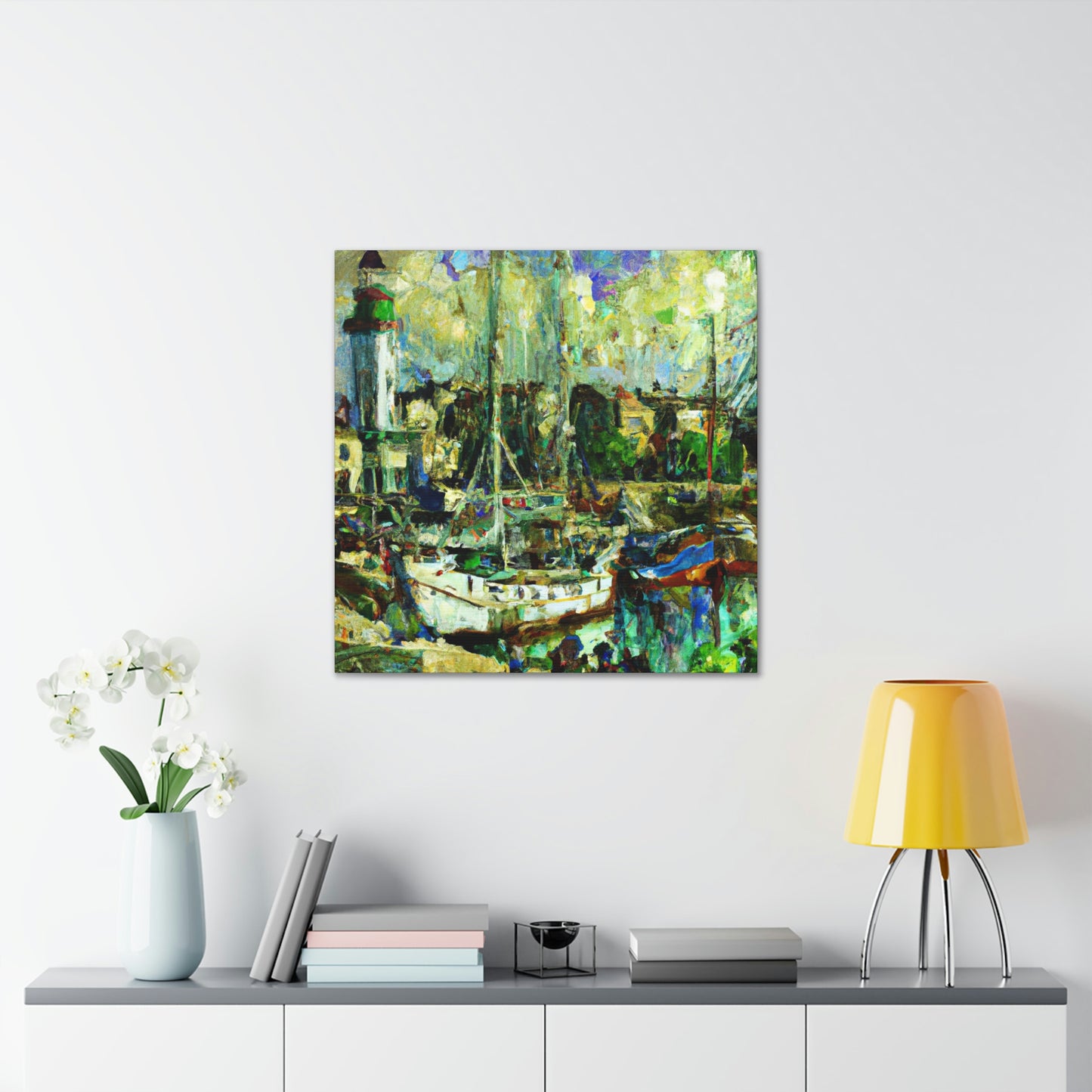 Harbor at Sunset Glow - Canvas