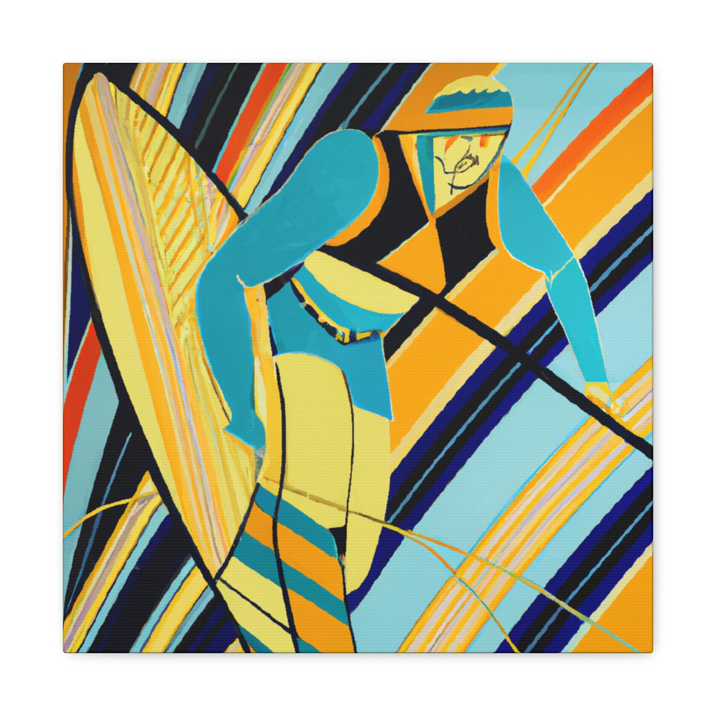 "Surfing Deco Dream" - Canvas