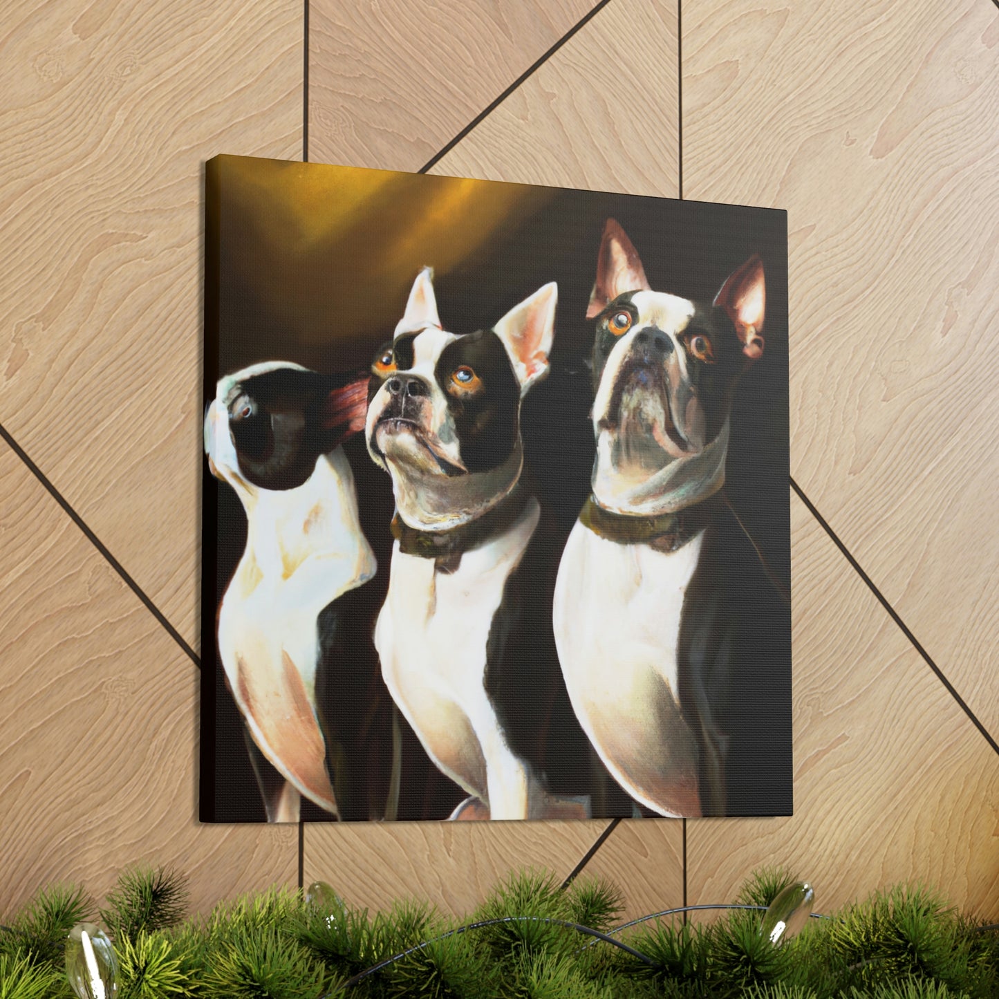 "Boston Terrier Elegance". - Canvas