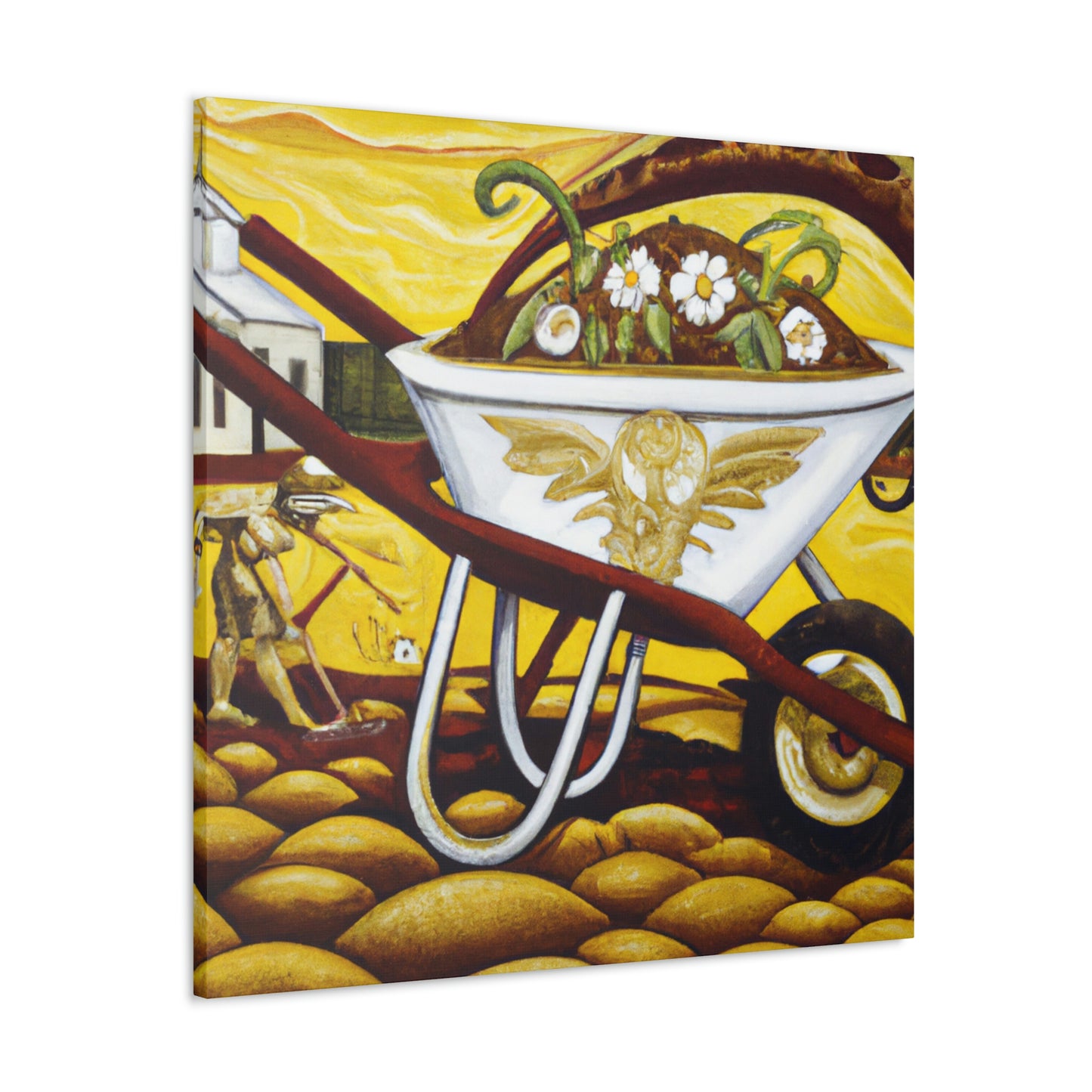 "Wheelbarrow in Bloom" - Canvas