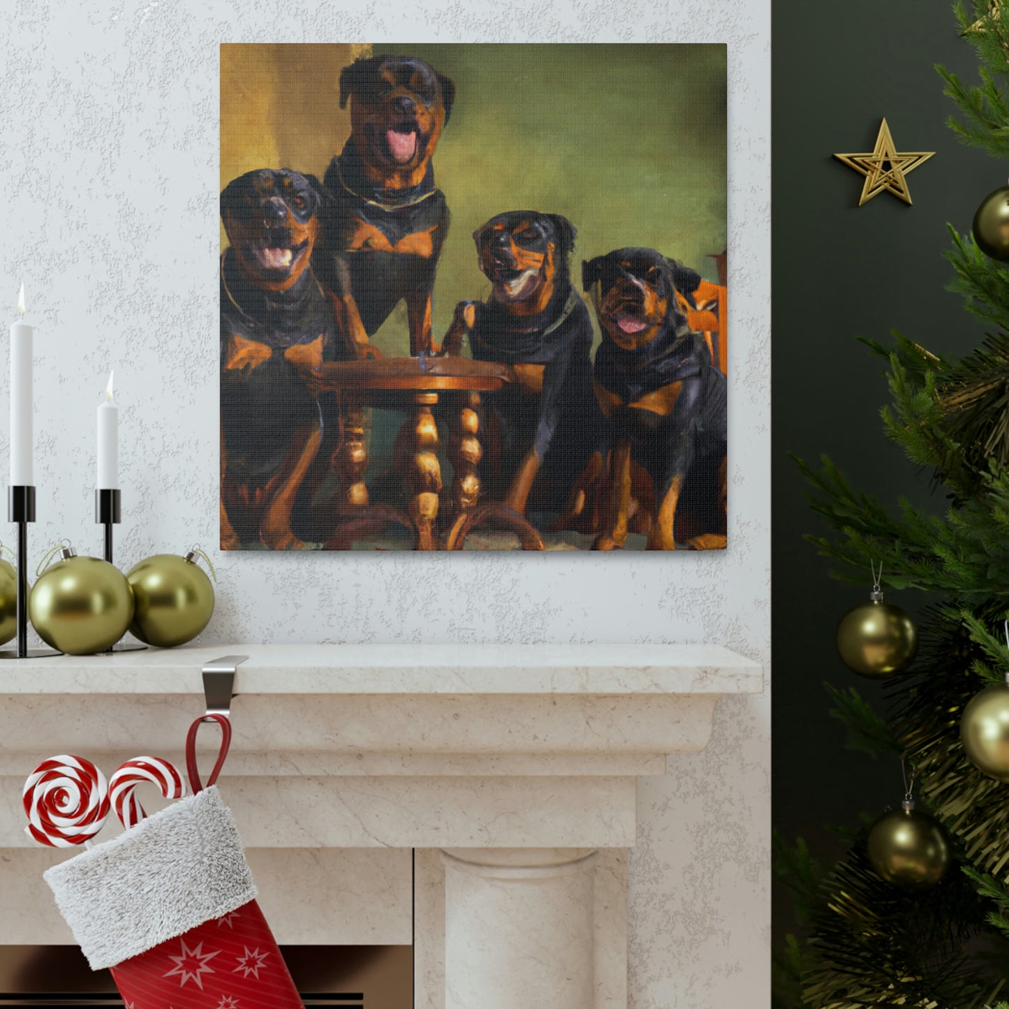 A Rottweiler's Regard - Canvas