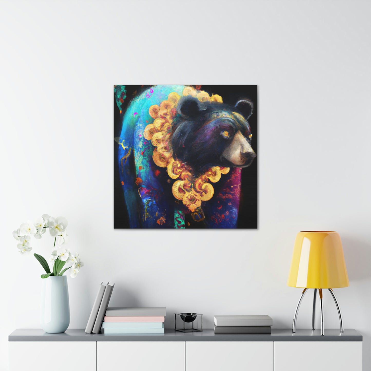 Asiatic Black Bear Gleaming - Canvas