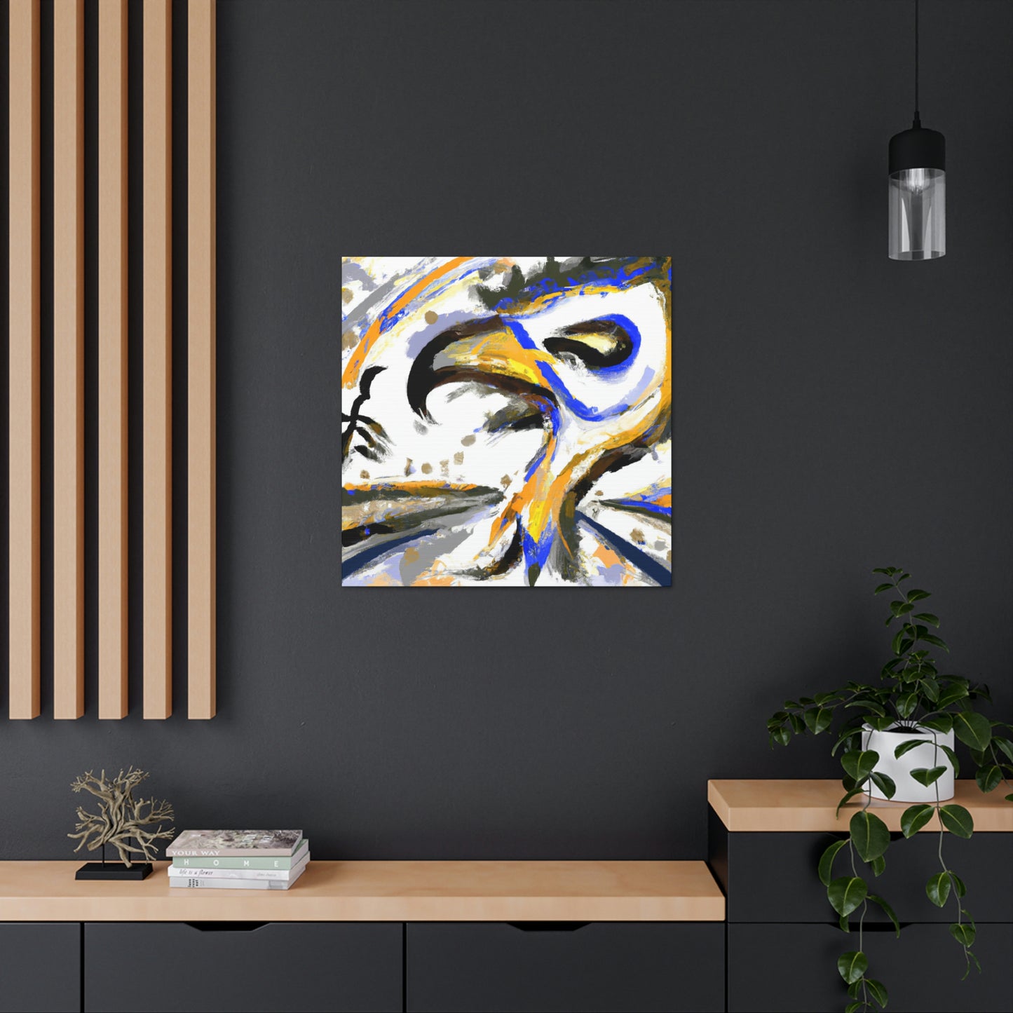 "Hawk in Flight Abstraction" - Canvas