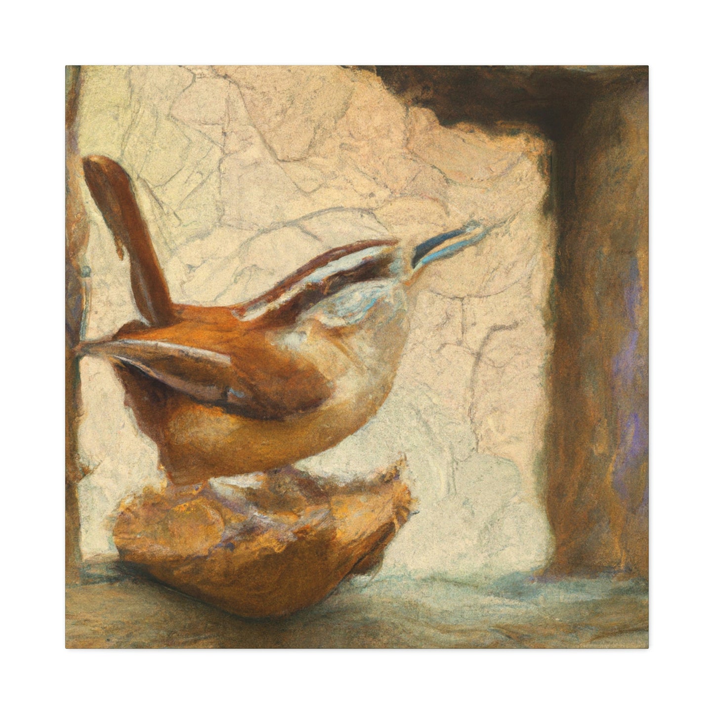 Singing Wren in Expressionism - Canvas