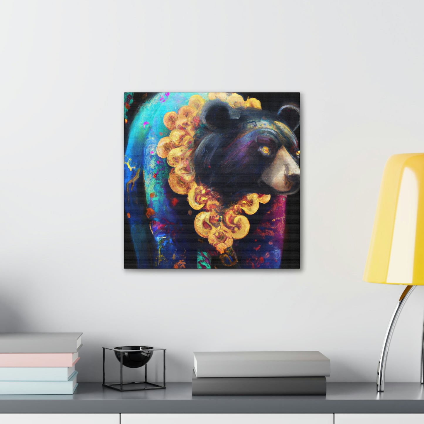 Asiatic Black Bear Gleaming - Canvas