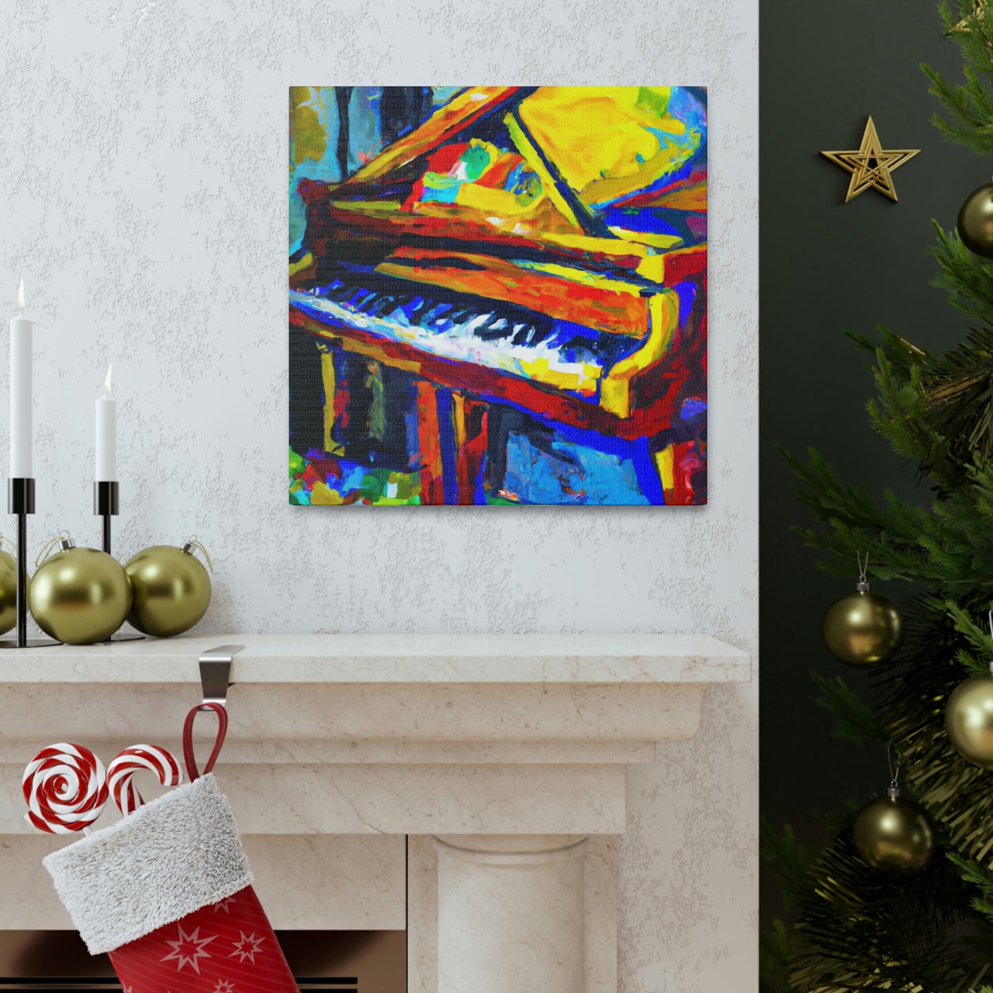 "Playing Piano in Color" - Canvas