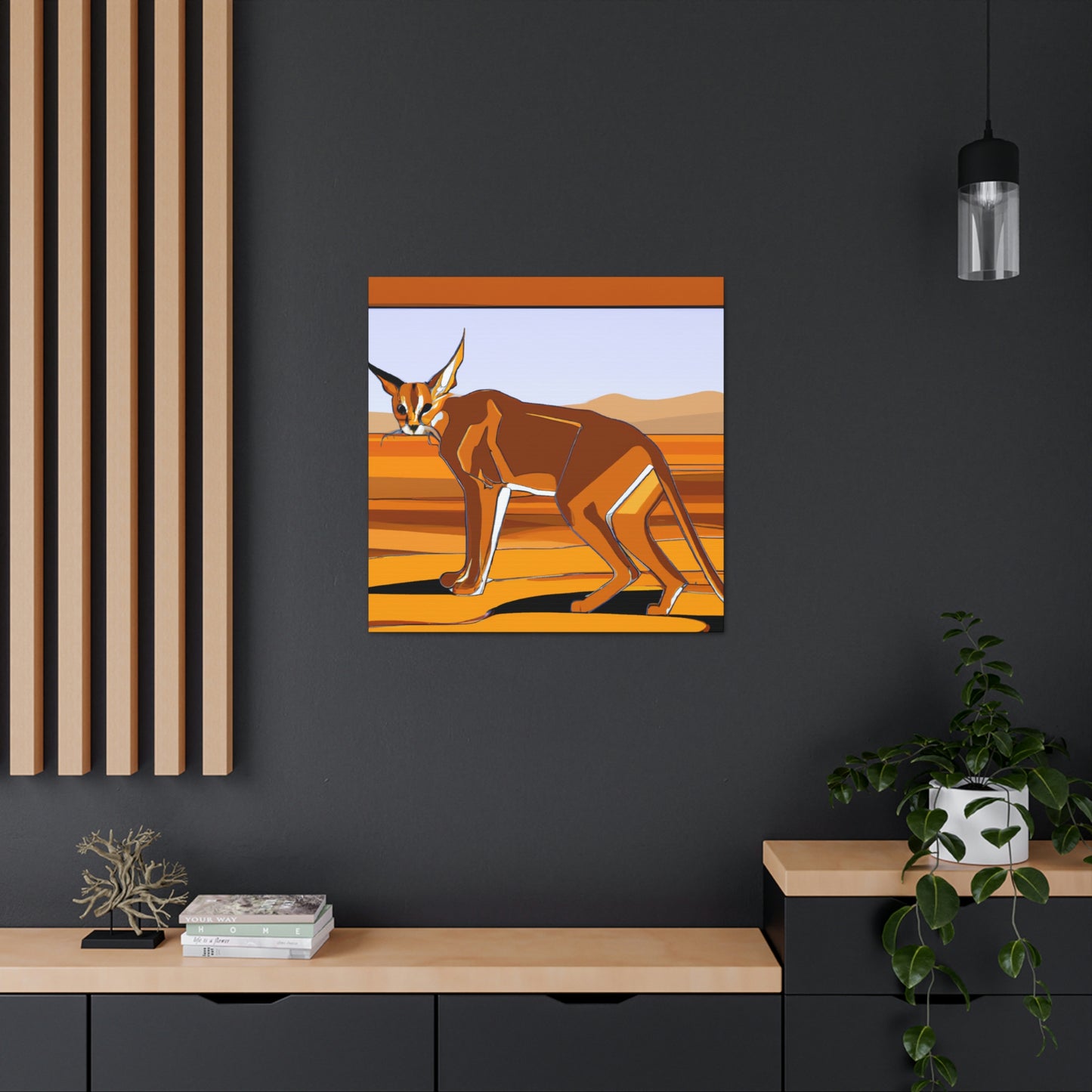 Caracal's Midnight Glamour - Canvas