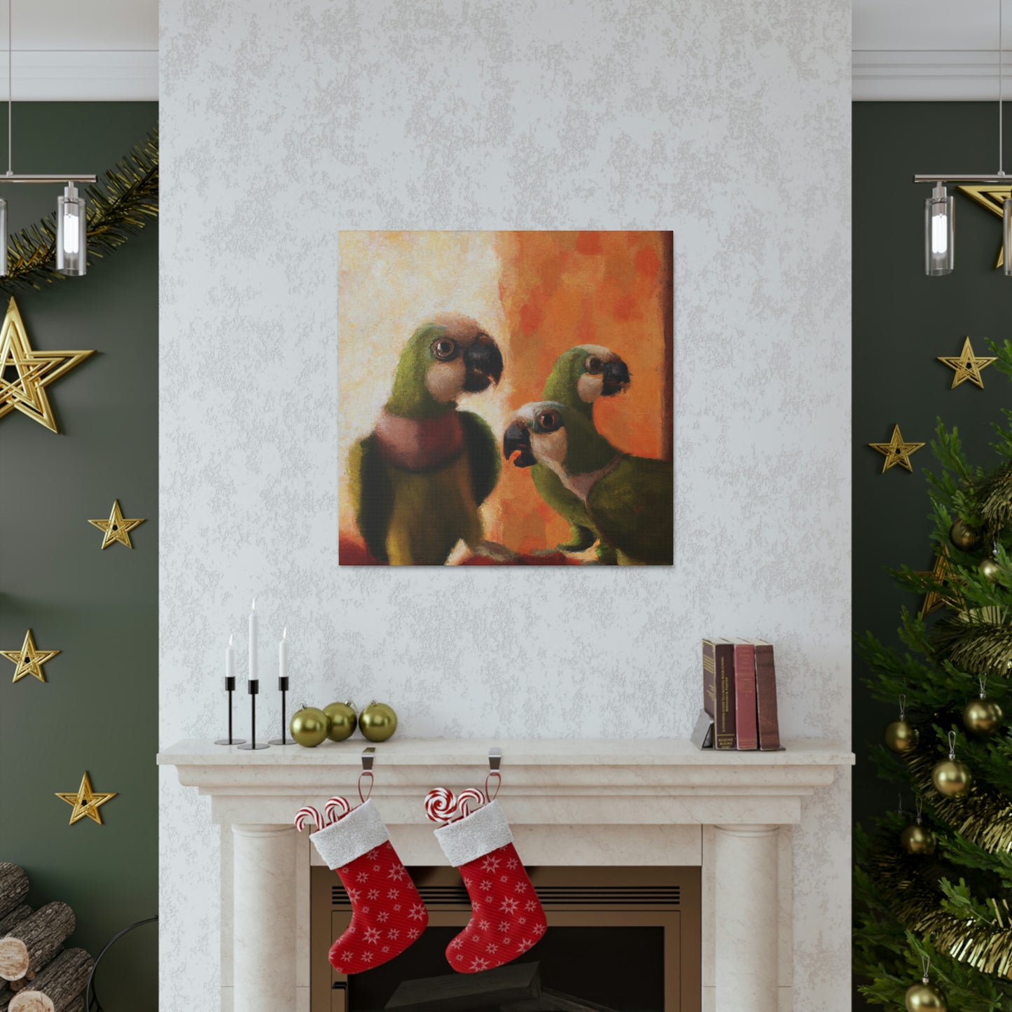 Parrots Take Flight - Canvas