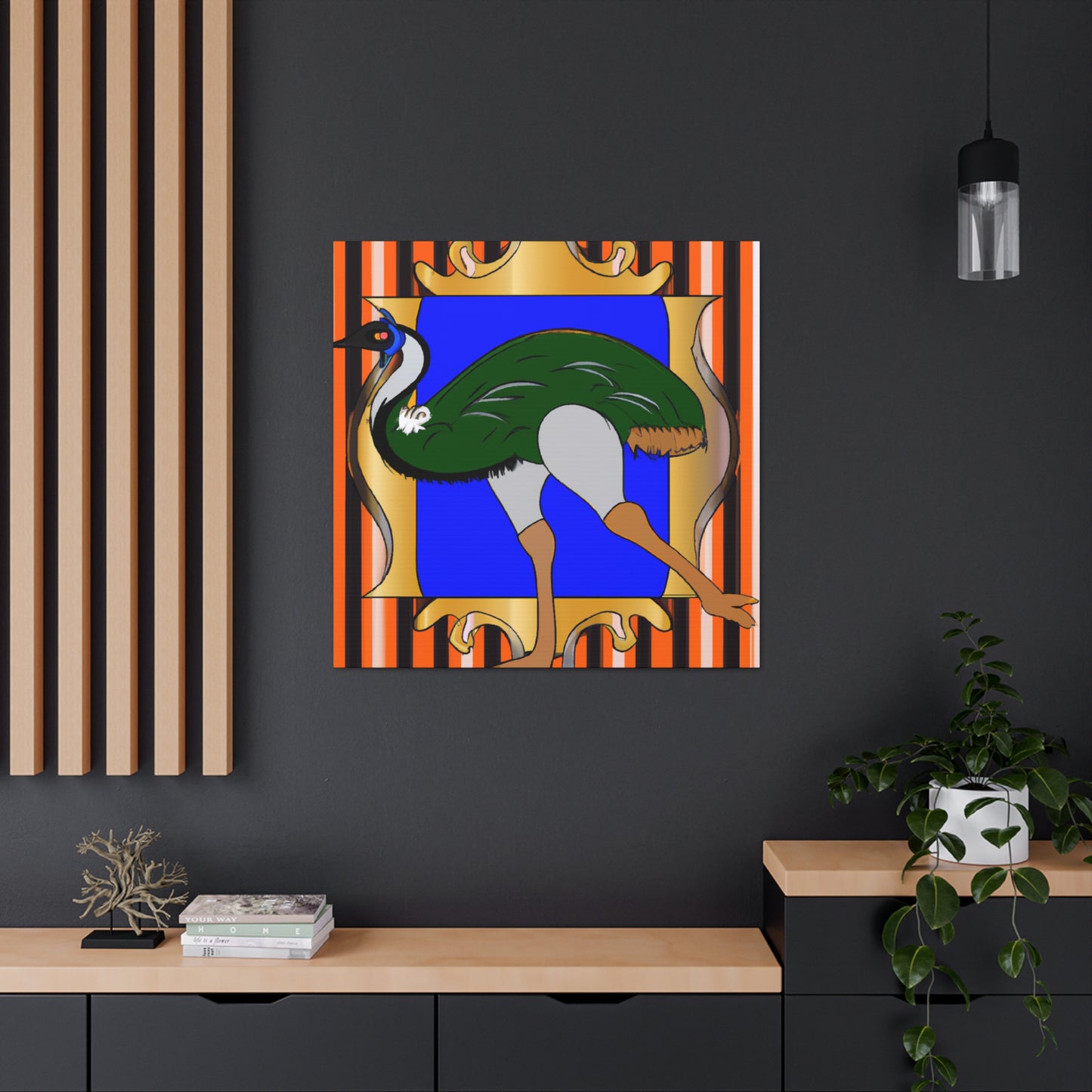 "Emu Grandeur in Deco" - Canvas