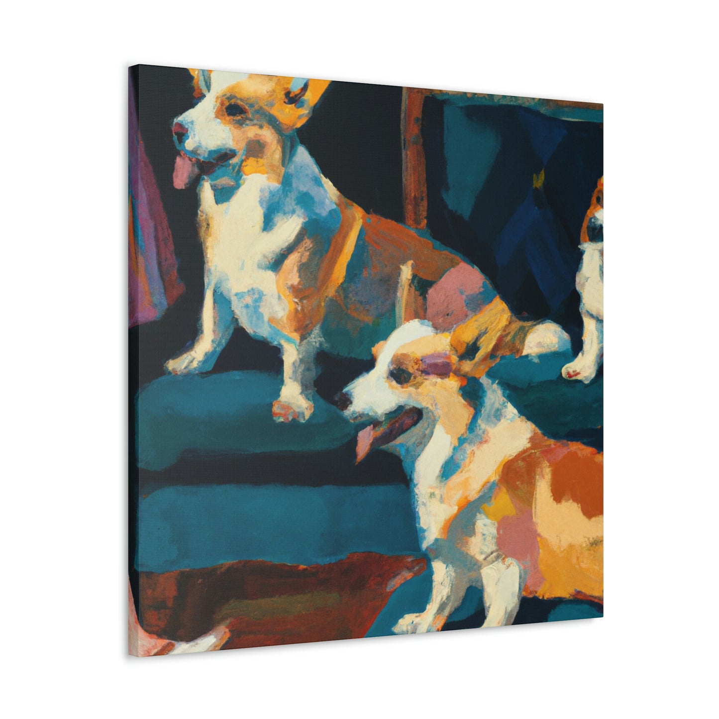 Corgi's Expressionist Dream - Canvas